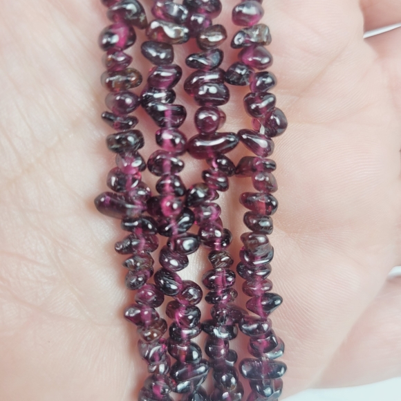 * 32” beaded Natural Garnet Nugget Necklace Strands Gemstone pullover - Picture 8 of 8